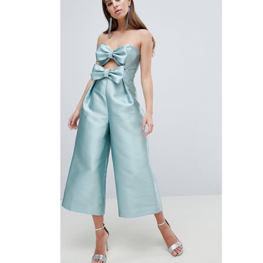Bandeau style jumpsuit— worn once for wedding!